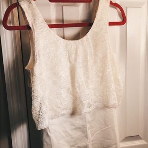 Boutique White Bodycon Dress with Lace